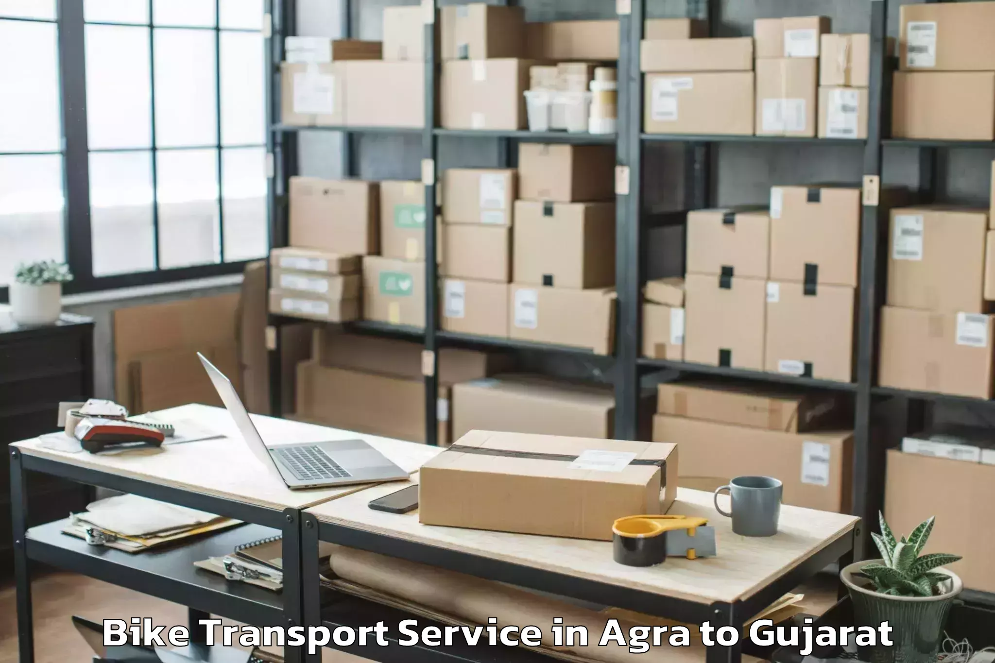 Book Your Agra to Sarkhej Bike Transport Today